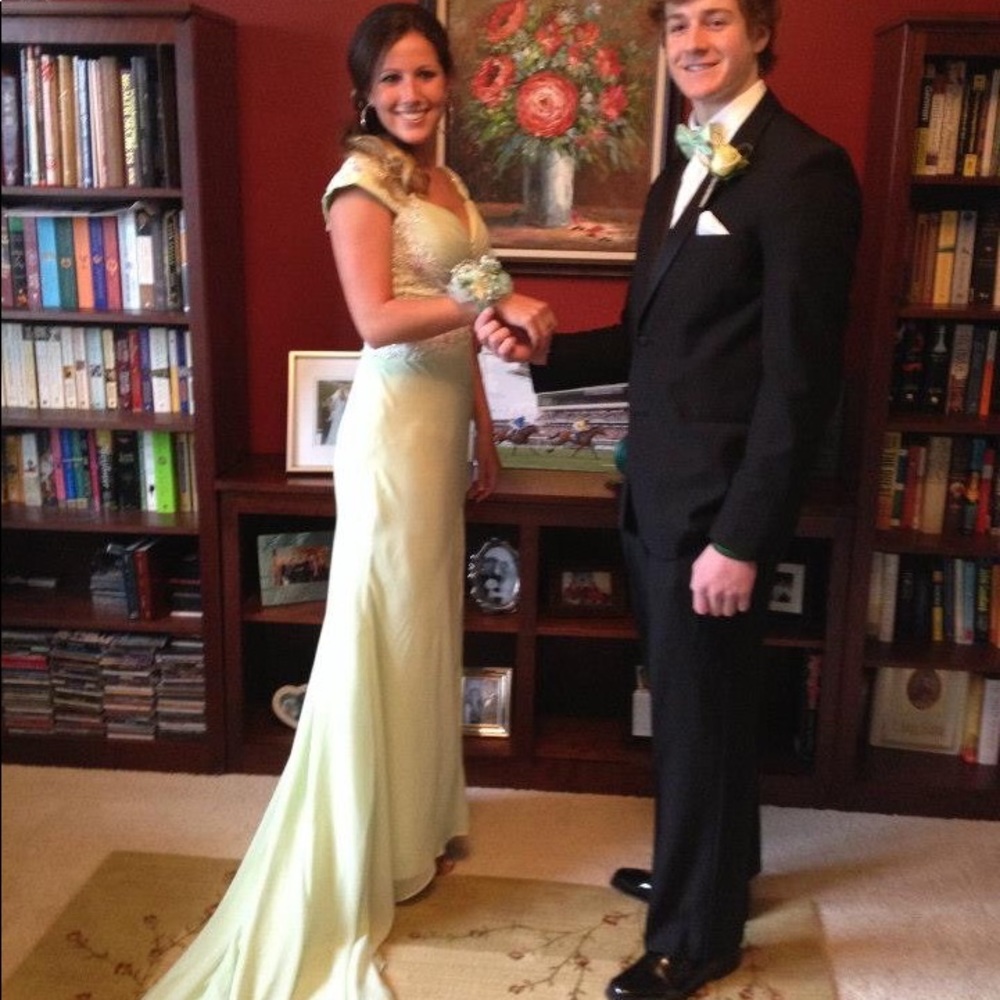 Sage green prom dress